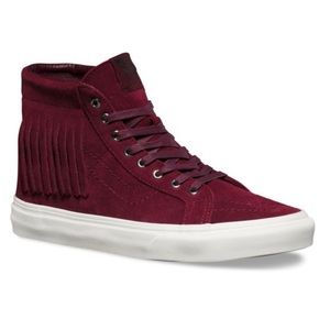 Vans | Suede Maroon Sk-8 Hi Fringe Moc - 7.5